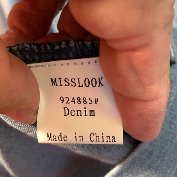 MISSLOOK Size Small denim dress with ruffle tier - Picture 5 of 8